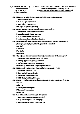 Đề thi thử THPT quốc gia môn Lịch sử lớp 12 năm 2017